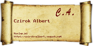 Czirok Albert névjegykártya